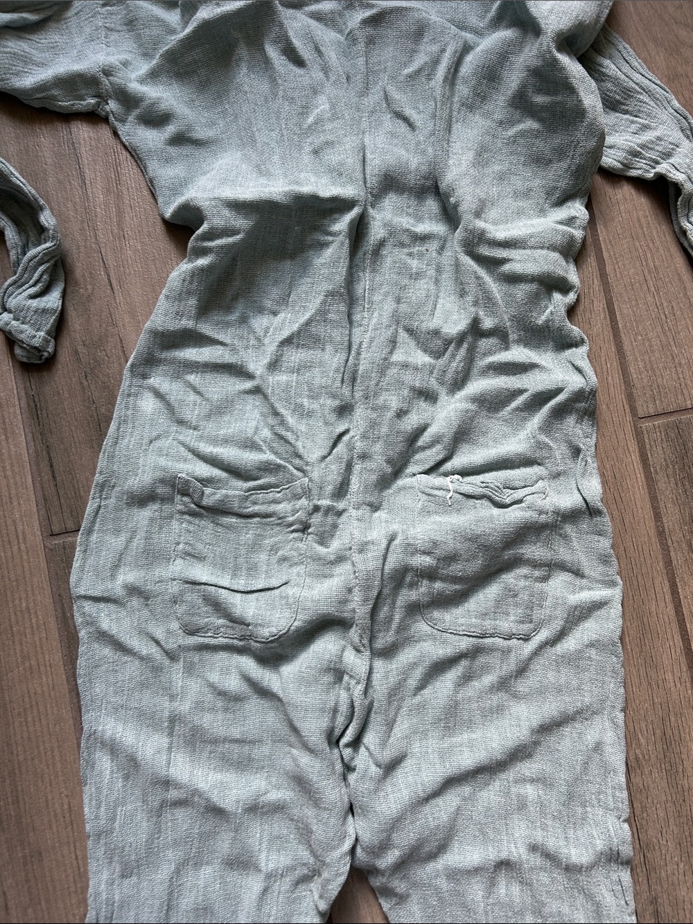 Women’s Light blue Jumpsuit - Casual Long-Sleeve One-Piece - Picture 5 of 5